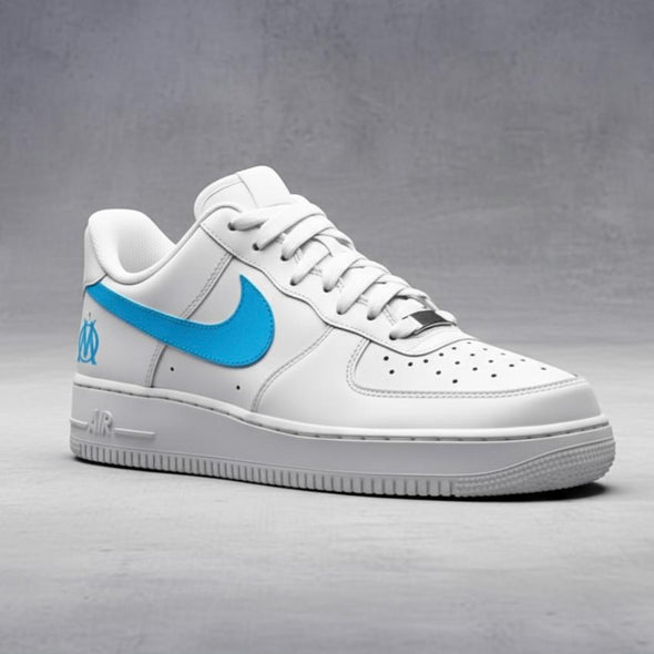 Custom Air Force 1 – Olympique de Marseille Edition | Blue Swoosh Sneakers
