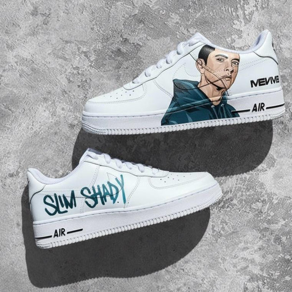 Custom Air Force 1 Sneakers – Hand Painted “Slim Shady” Streetwear Shoes