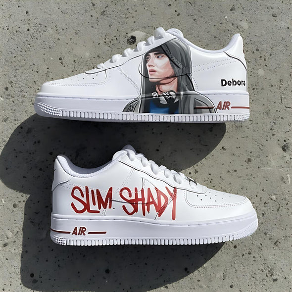 Custom White Air Force 1 Sneakers | Hand-Painted Hip Hop Art Streetwear Shoes