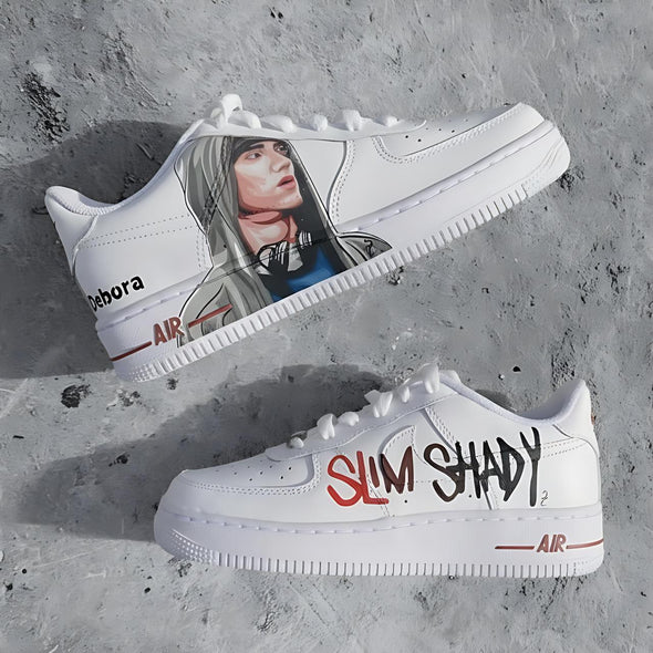 Custom White Air Force 1 Sneakers | Hand-Painted Hip Hop Art Streetwear Shoes