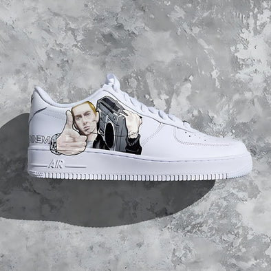 Custom Hand-Painted Air Force 1 Sneakers – Slim Shady Hip Hop Art Shoes