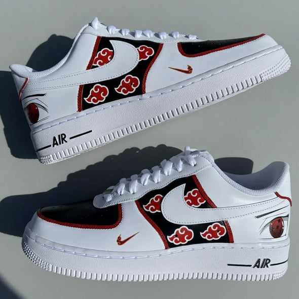 Custom Air Force 1 Sneakers – Hand Painted Akatsuki Naruto Anime Shoes