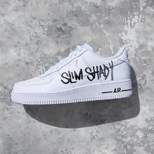 Custom Hand-Painted Air Force 1 Sneakers – Slim Shady Hip Hop Art Shoes