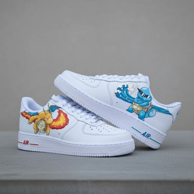 Custom Air Force 1 Sneakers – Pokémon Inspired Dragon & Water Design | Hand Painted Shoes