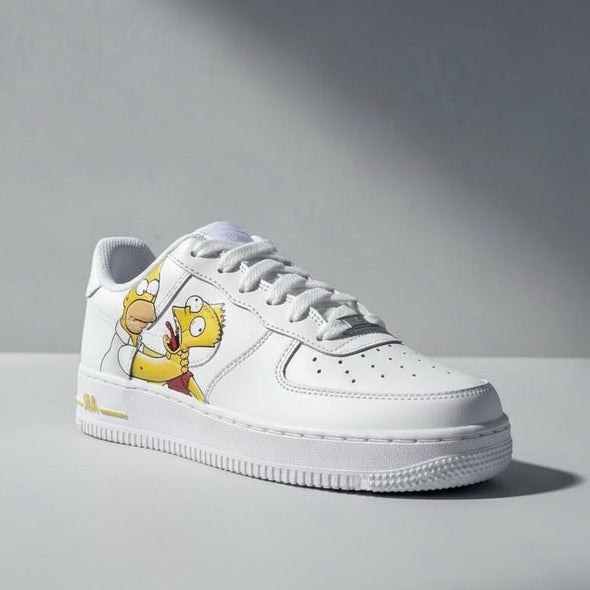 Custom Air Force 1 Sneakers – The Simpsons Bart & Homer Inspired | Hand Painted Shoes