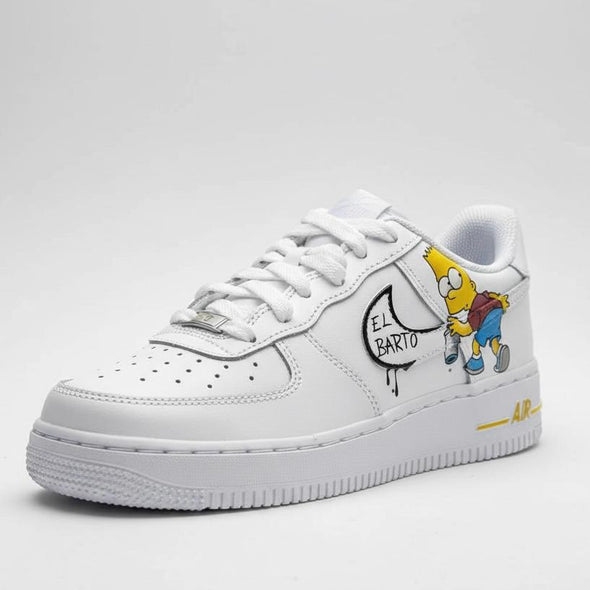 Custom Air Force 1 Sneakers – The Simpsons Bart & Homer Inspired | Hand Painted Shoes