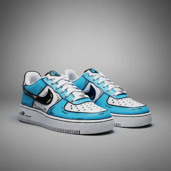 Custom Cartoon Style Air Force 1 | Hand Painted Yellow Comic Sneakers