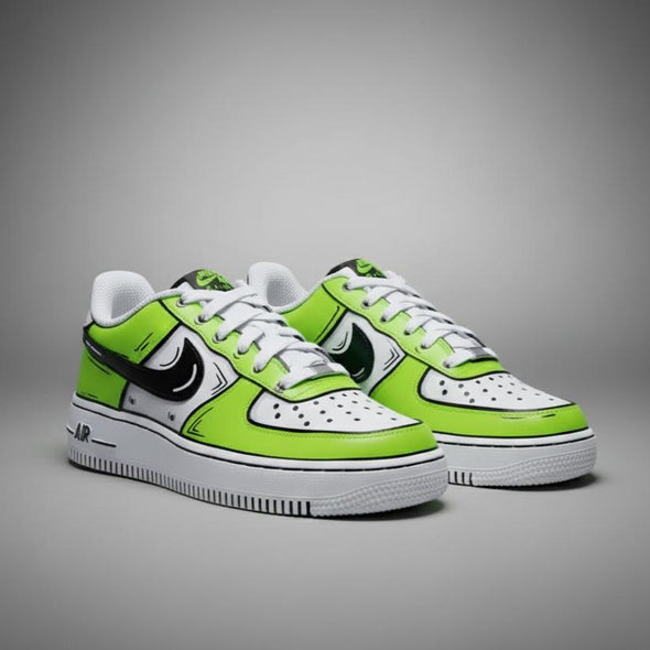 Custom Cartoon Style Air Force 1 | Hand Painted Yellow Comic Sneakers