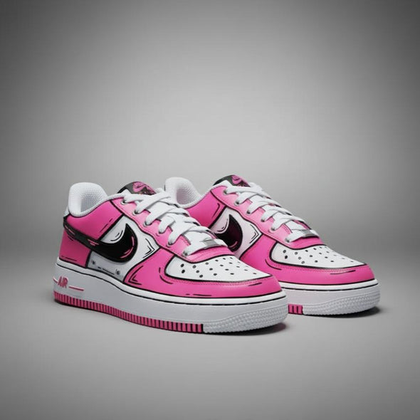 Custom Cartoon Style Air Force 1 | Hand Painted Yellow Comic Sneakers