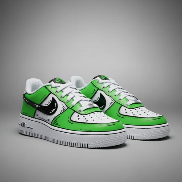 Custom Cartoon Style Air Force 1 | Hand Painted Yellow Comic Sneakers
