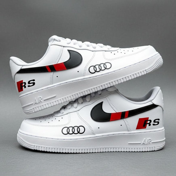 Custom Audi RS Inspired Sneakers – Hand-Painted AF1 with Detailing