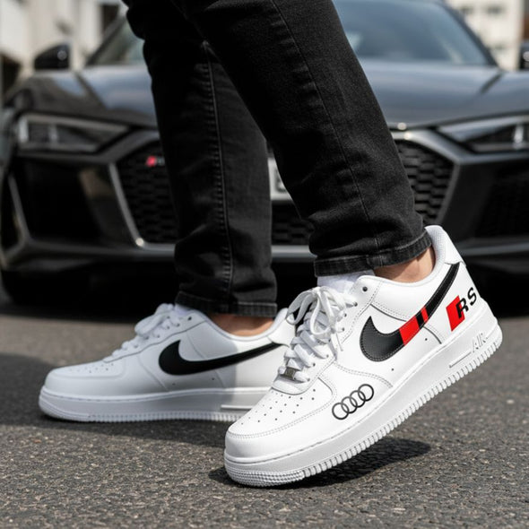 Custom Audi RS Inspired Sneakers – Hand-Painted AF1 with Detailing