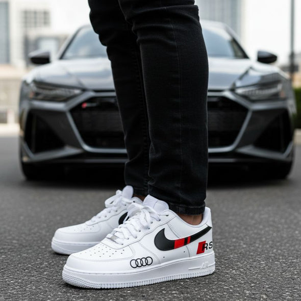 Custom Audi RS Inspired Sneakers – Hand-Painted AF1 with Detailing