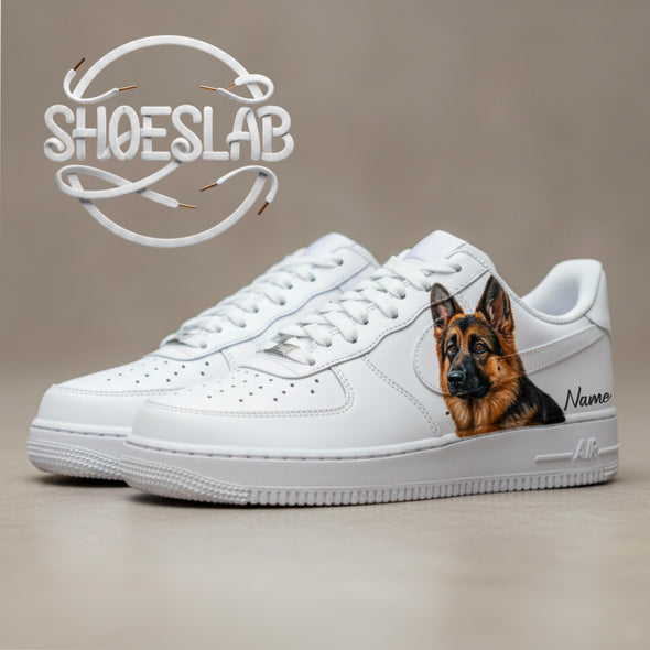 Custom Air Force 1 Sneakers – Dog Portrait & Personalized Name