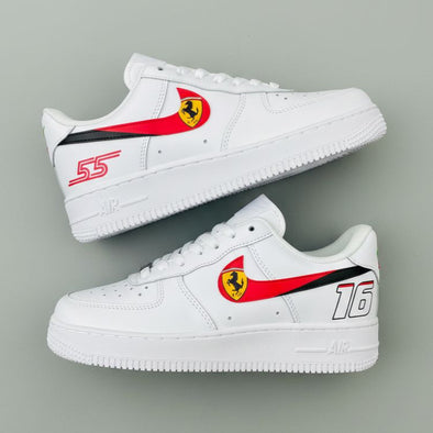 Custom Air Force 1 Sneakers – Ferrari Inspired Racing Design