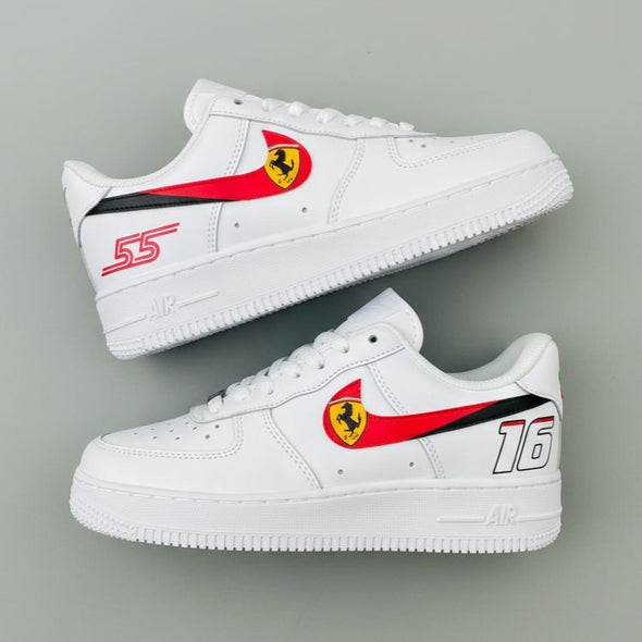 Custom Air Force 1 Sneakers – Ferrari Inspired Racing Design