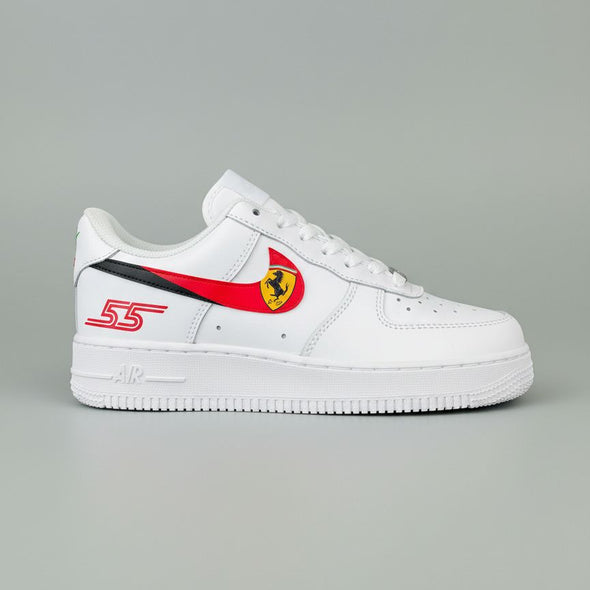 Custom Air Force 1 Sneakers – Ferrari Inspired Racing Design