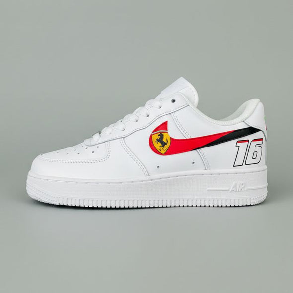 Custom Air Force 1 Sneakers – Ferrari Inspired Racing Design