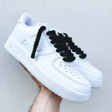 Bold Black Rope – Custom AF1 Style Sneakers