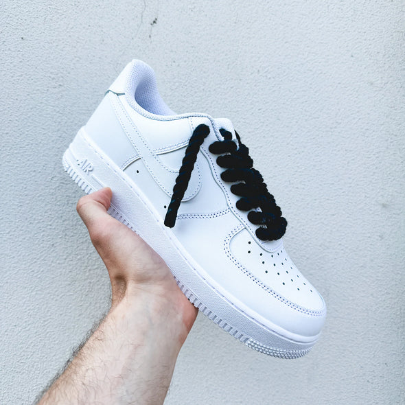 Bold Black Rope – Custom AF1 Style Sneakers