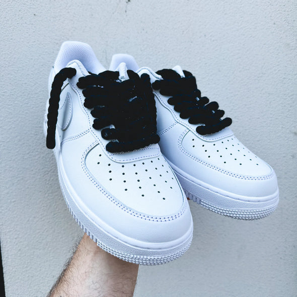 Bold Black Rope – Custom AF1 Style Sneakers