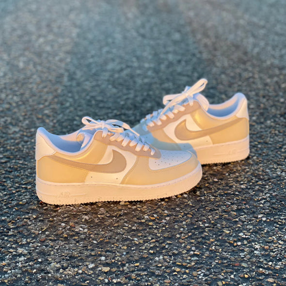 Beige Cream Fade – Custom AF1 Style Sneakers