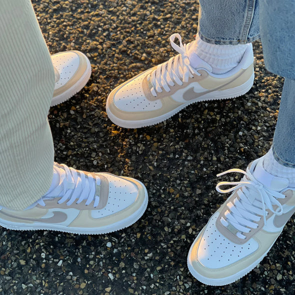 Beige Cream Fade – Custom AF1 Style Sneakers